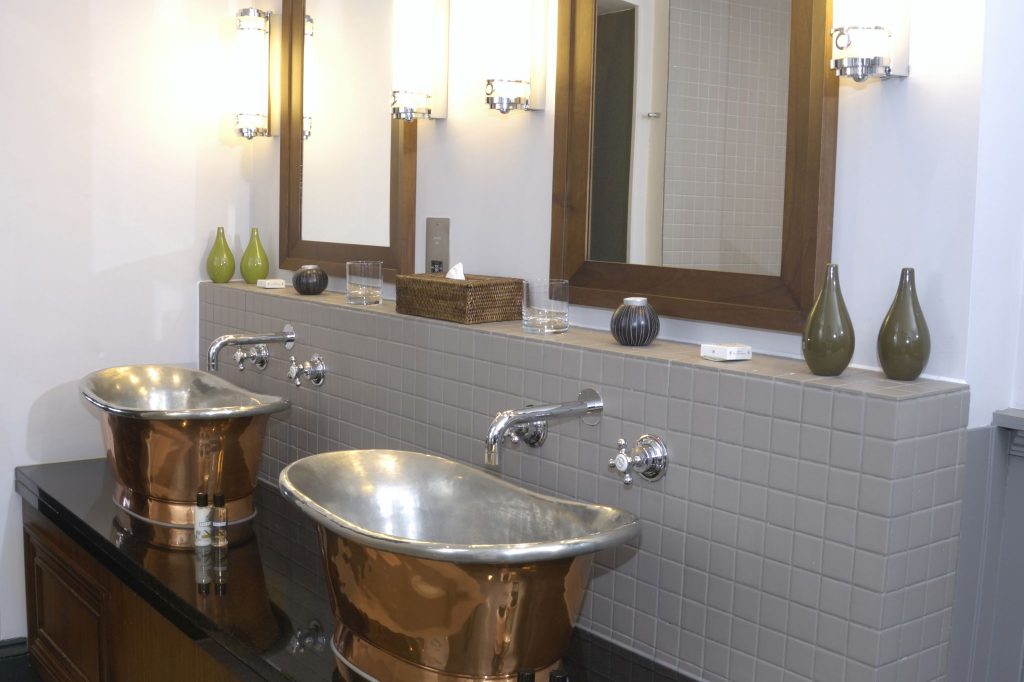Copper Bateau Basin with Tin Interior
