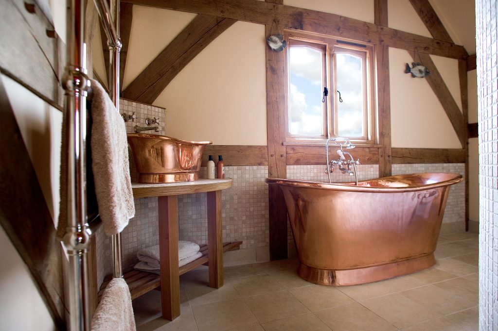 Copper Bateau Basin with Copper Interior