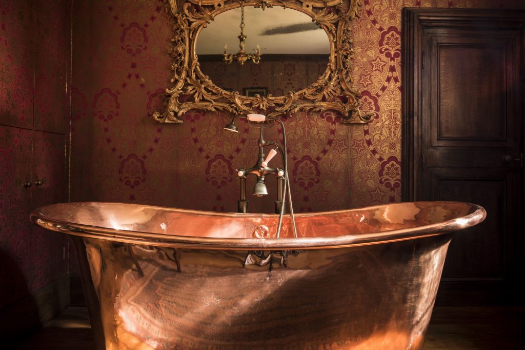 Copper Bateau Bath with Copper Interior