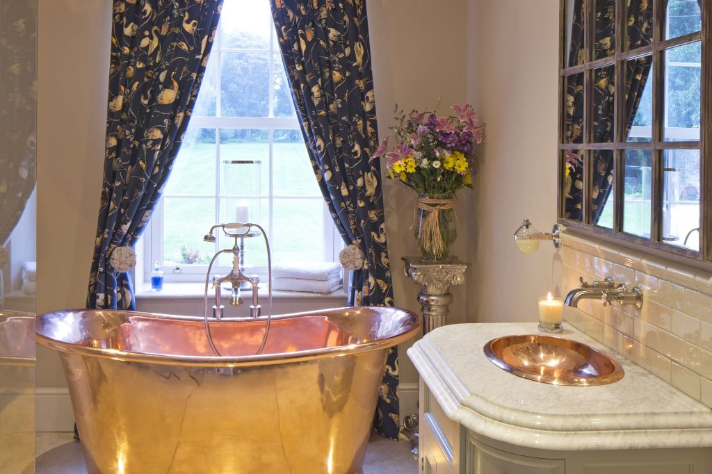 Copper Bateau Bath with Copper Interior