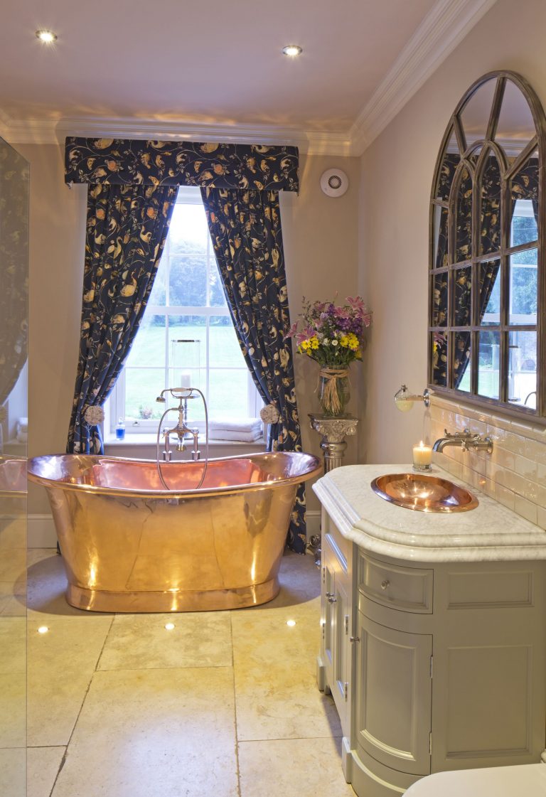 Copper Bateau Bath with Copper Interior