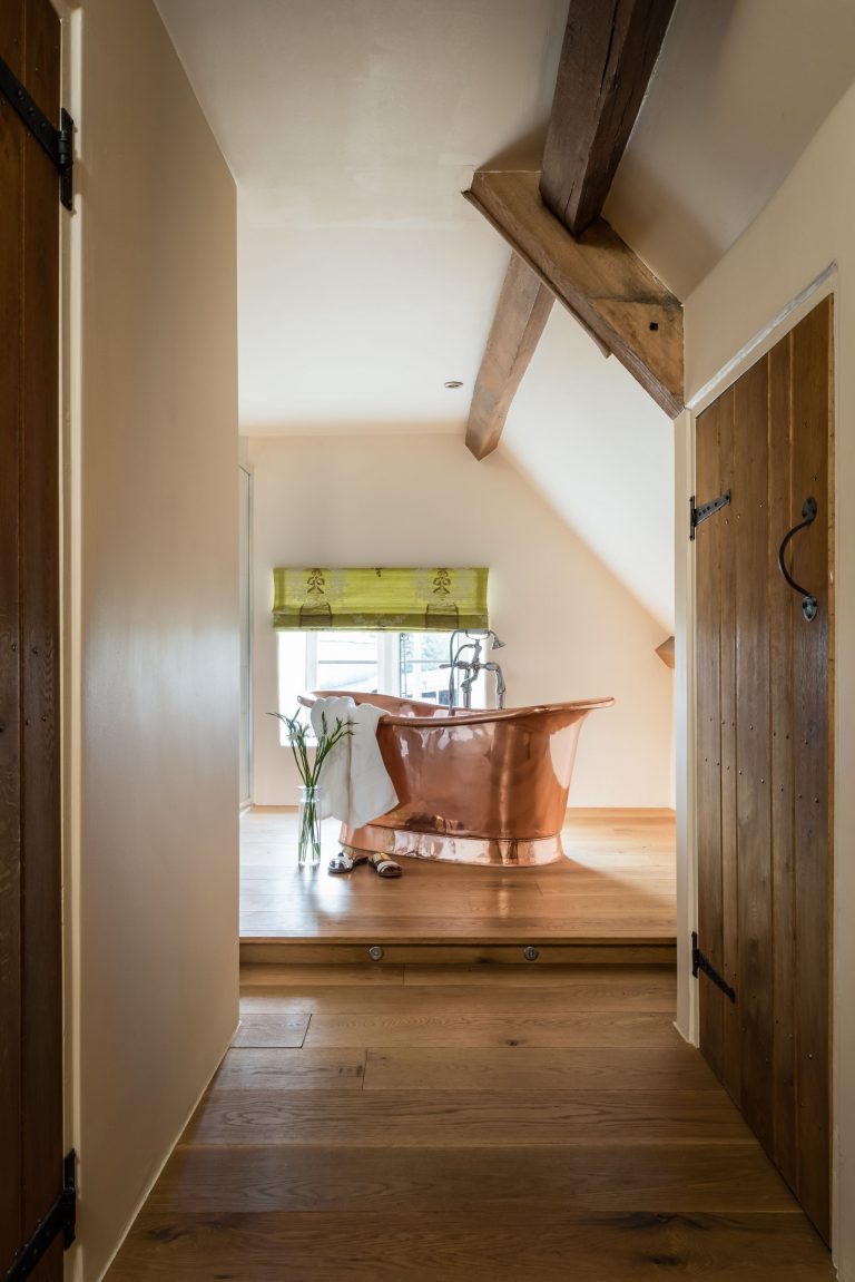 Copper Bateau Bath with Copper Interior