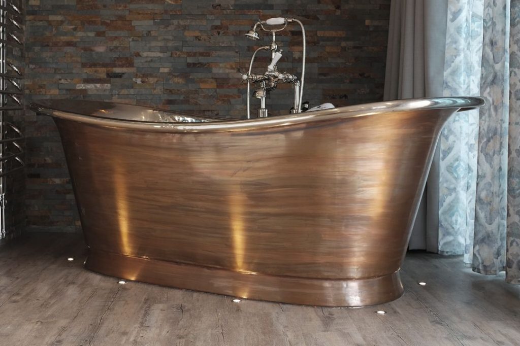 Patina Bateau Bath with Nickel Interior