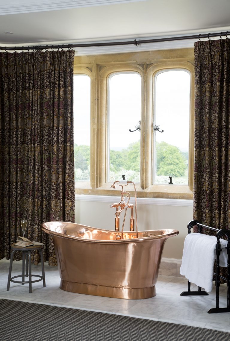 Copper Bateau Bath with Copper Interior