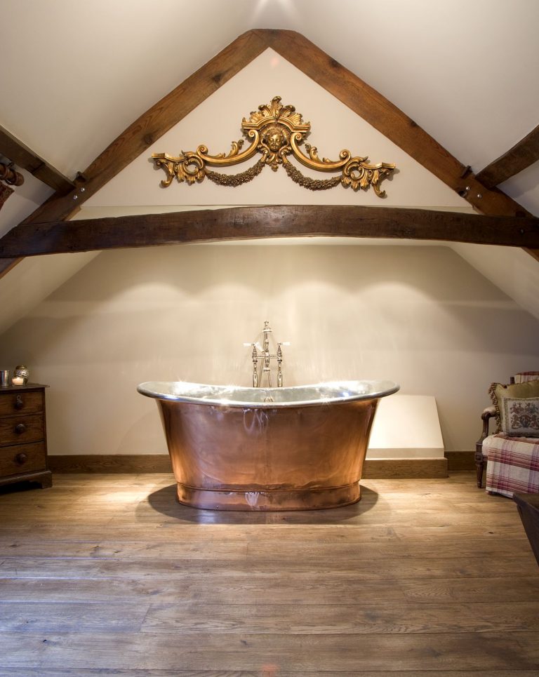Copper Bateau Bath with Nickel Interior
