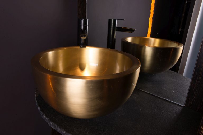 Brushed Brass Perosa Basin with Brushed Brass Interior