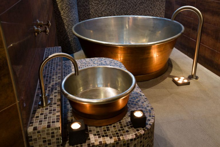 Patina Rotundus Basin with Tin Interior