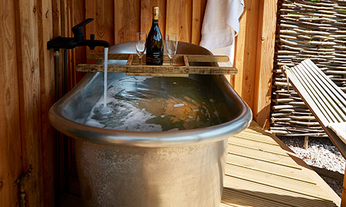 tin bath in a bathroom setup